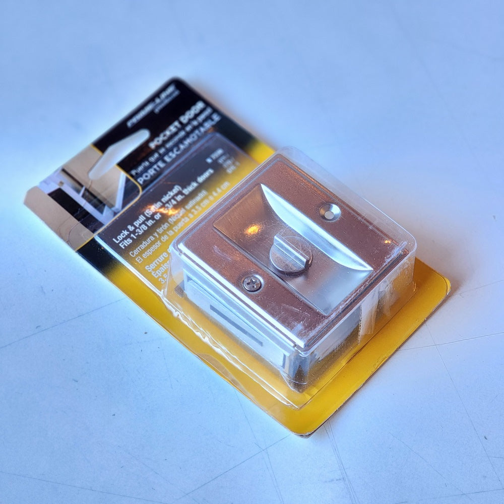 POCKET DOOR PRIVACY LATCH SAT NICKEL (N 7239) POCKET DOOR PRIVACY LATCH SAT NICKEL (N 7239)